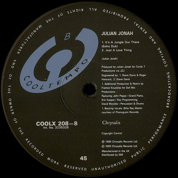 Julian Jonah : It's A Jungle Out There (12")