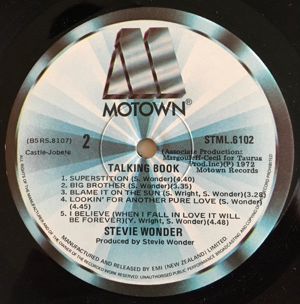 Stevie Wonder : Talking Book (LP, Album, RE, EMI)