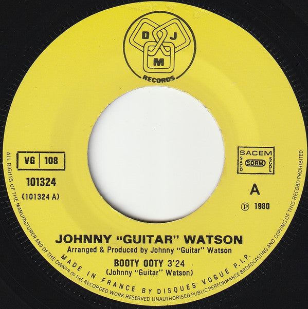 Johnny "Guitar" Watson* : Booty Ooty (7", Single)