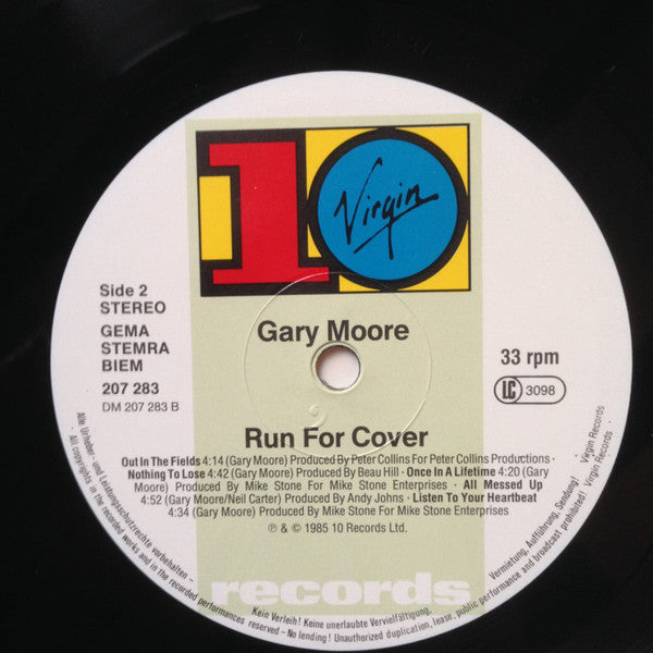 Gary Moore : Run For Cover (LP, Album, Bas)