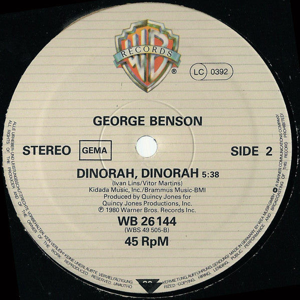 George Benson : Give Me The Night (12", Maxi, Ltd)