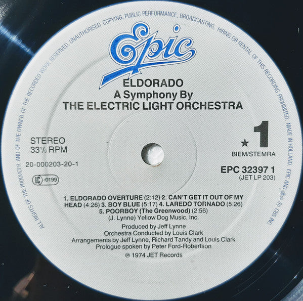 Electric Light Orchestra : Eldorado - A Symphony By The Electric Light Orchestra (LP, Album, RE)