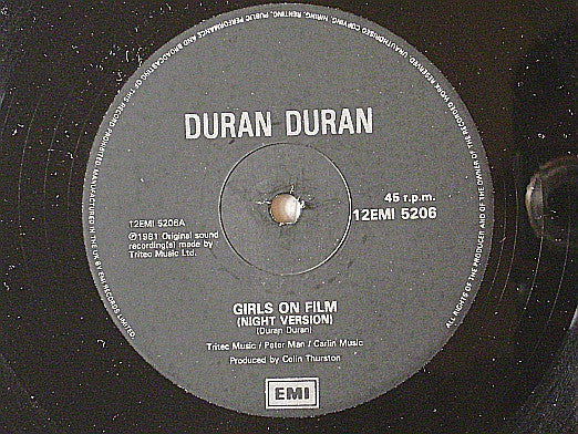 Duran Duran : Girls On Film (Night Version) (12", Single)