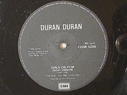 Duran Duran : Girls On Film (Night Version) (12", Single)