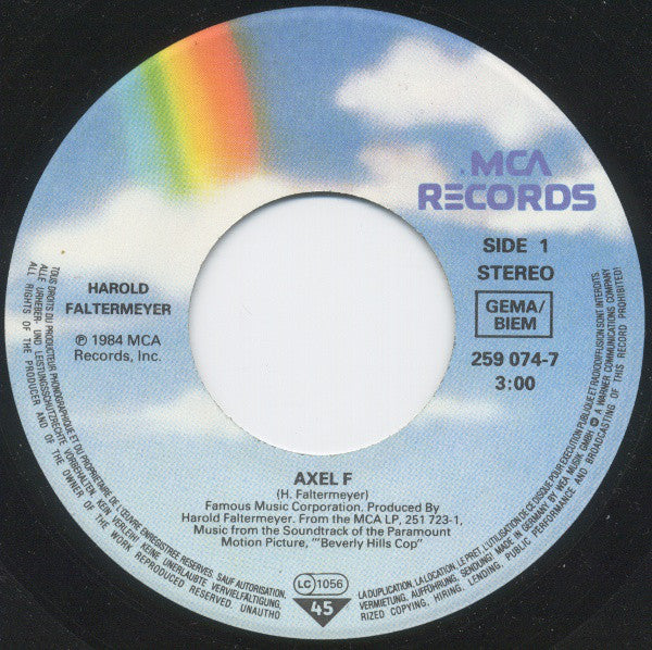Harold Faltermeyer : Axel F (7", Single)