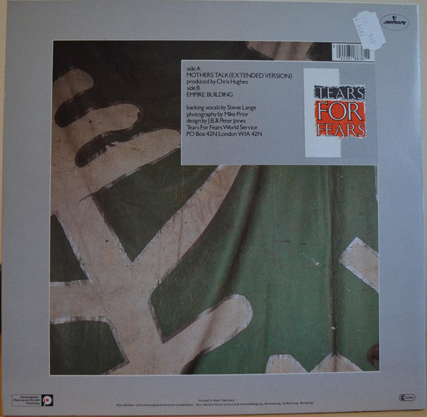 Tears For Fears : Mothers Talk (Extended Version) (12", Maxi)