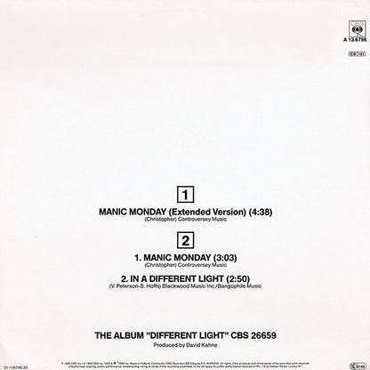 Bangles : Manic Monday (Extended Version) (12", Maxi)