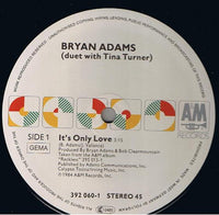 Bryan Adams With Tina Turner : It's Only Love (12", Maxi)
