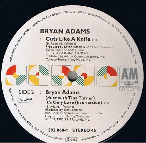 Bryan Adams With Tina Turner : It's Only Love (12", Maxi)