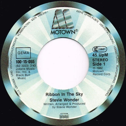 Stevie Wonder : Ribbon In The Sky (7", Single)