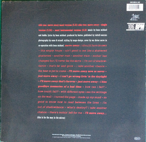 Beau Michael : Move Away (Remix) (12", Maxi)