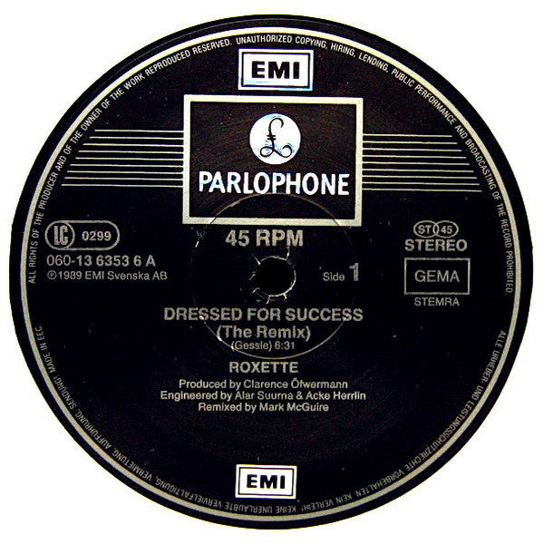 Roxette : Dressed For Success (12", Single)
