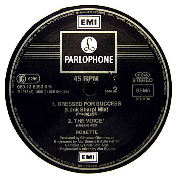 Roxette : Dressed For Success (12", Single)