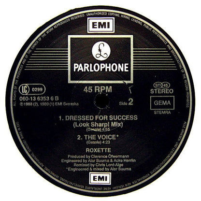 Roxette : Dressed For Success (12", Single)