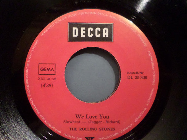 The Rolling Stones : We Love You / Dandelion (7", Single)