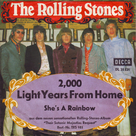 The Rolling Stones : 2,000 Light Years From Home (7", Single)