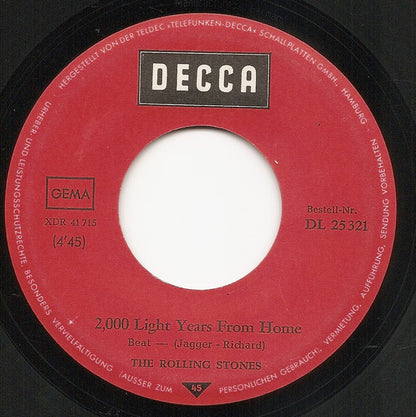 The Rolling Stones : 2,000 Light Years From Home (7", Single)