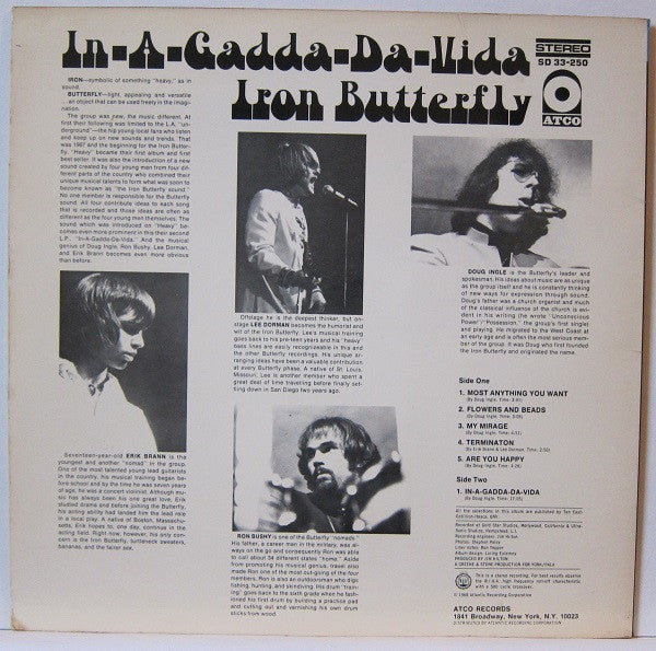Iron Butterfly : In-A-Gadda-Da-Vida (LP, Album, RP, DGG)