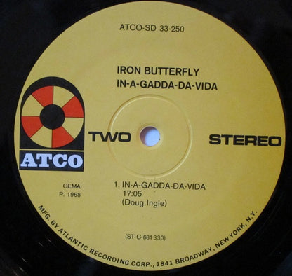 Iron Butterfly : In-A-Gadda-Da-Vida (LP, Album, RP, DGG)