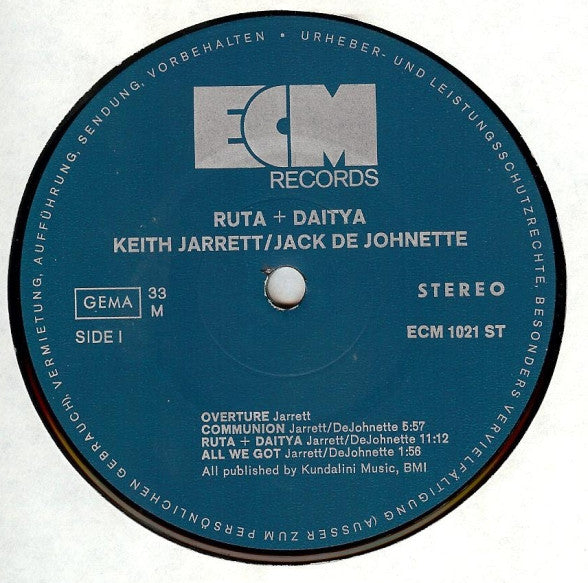 Keith Jarrett • Jack DeJohnette : Ruta And Daitya (LP, Album)