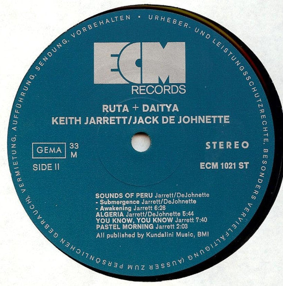 Keith Jarrett • Jack DeJohnette : Ruta And Daitya (LP, Album)
