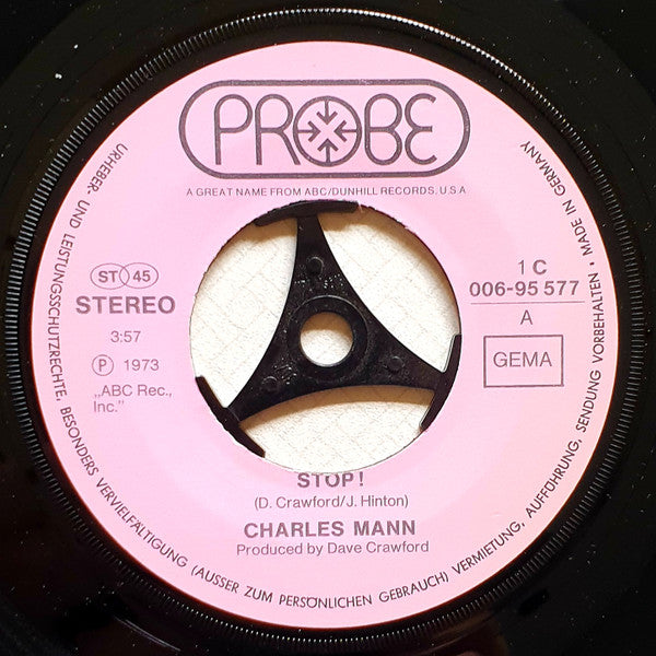 Charles Mann : Stop! (7", Single)