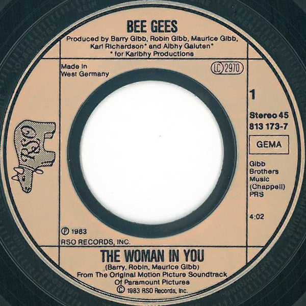 Bee Gees : The Woman In You (7", Single, Inj)