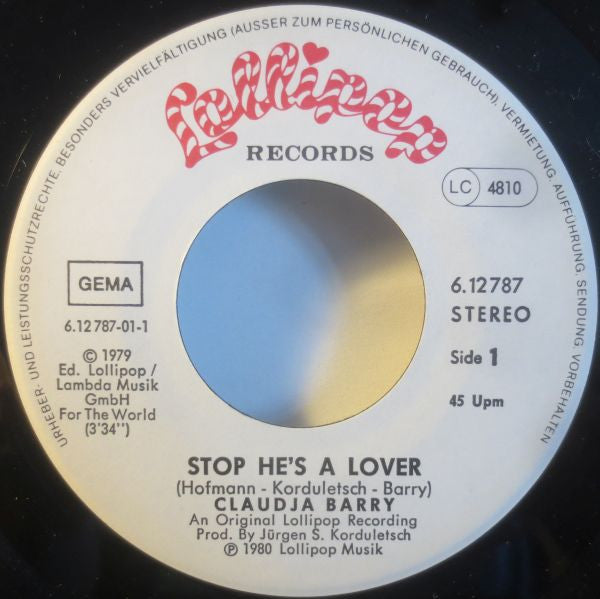 Claudja Barry : Stop He's A Lover (7", Single)