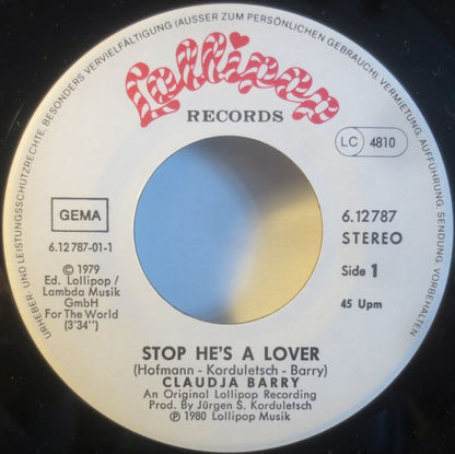 Claudja Barry : Stop He's A Lover (7", Single)