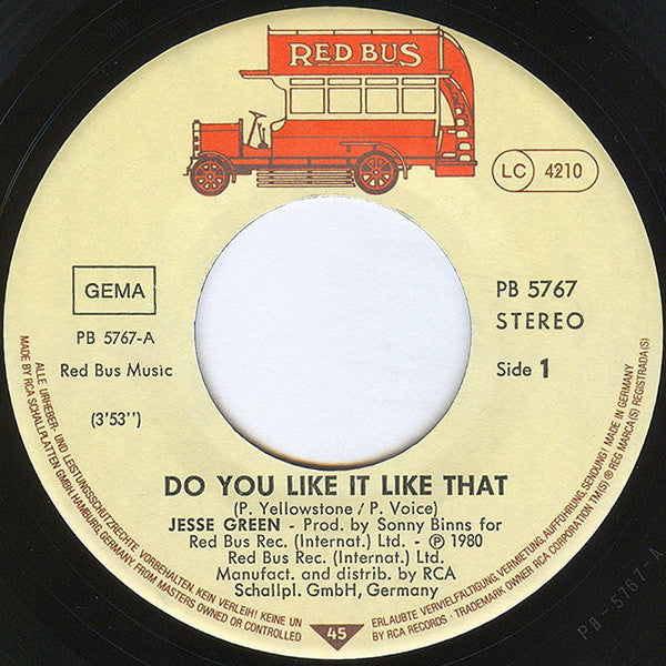 Jesse Green : Do You Like It Like That  (7", Single)