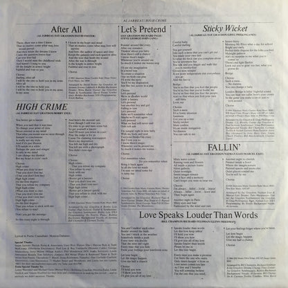 Al Jarreau : High Crime (LP, Album, Als)