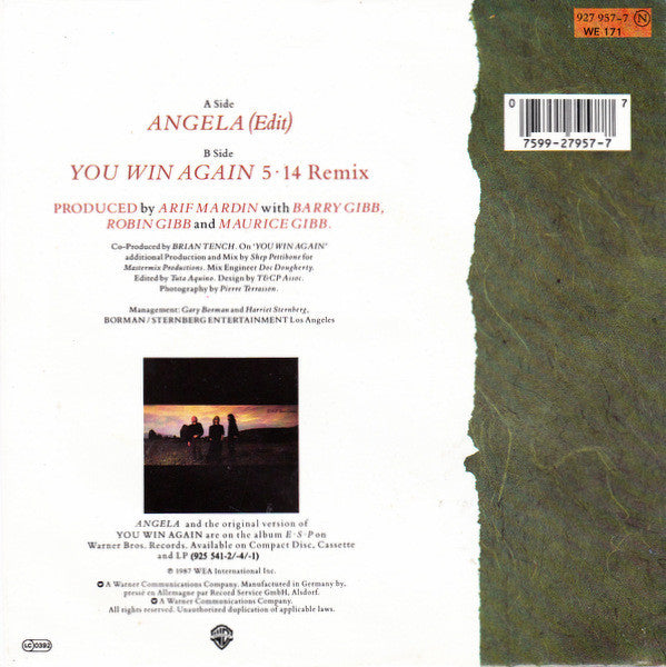 Bee Gees : Angela (7", Single)