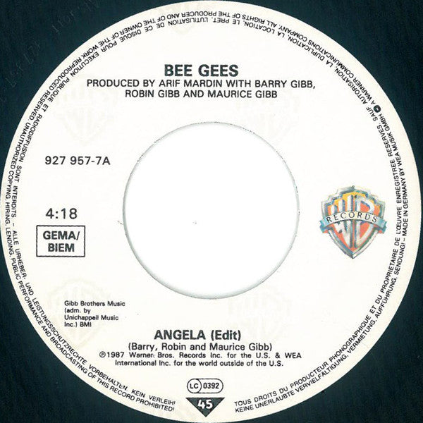 Bee Gees : Angela (7", Single)