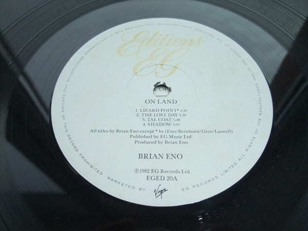 Brian Eno : Ambient 4 (On Land) (LP, Album, RE)