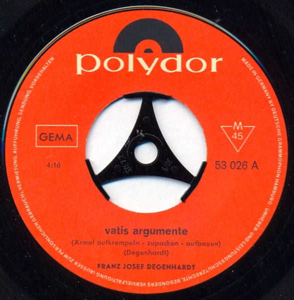 Franz Josef Degenhardt : Vatis Argumente (Ärmel Aufkrempeln - Zupacken - Aufbauen) (7", Single, Mono)