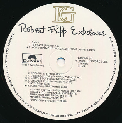 Robert Fripp : Exposure (LP, Album)
