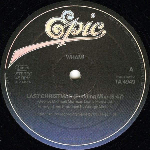 Wham! : Last Christmas (Pudding Mix) / Everything She Wants (12")