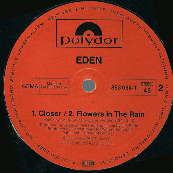 Eden (17) : Free (12", Maxi)