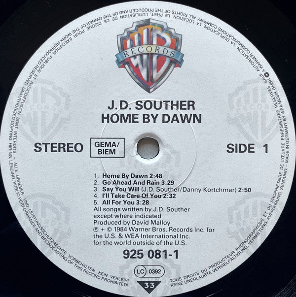 J.D. Souther* : Home By Dawn (LP, Album)