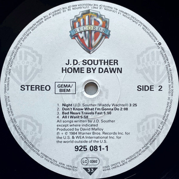 J.D. Souther* : Home By Dawn (LP, Album)