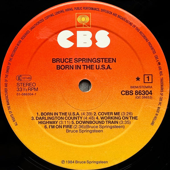 Bruce Springsteen : Born In The U.S.A. (LP, Album, Sun)