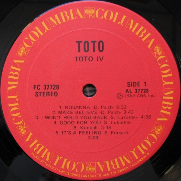 Toto : Toto IV (LP, Album, Don)