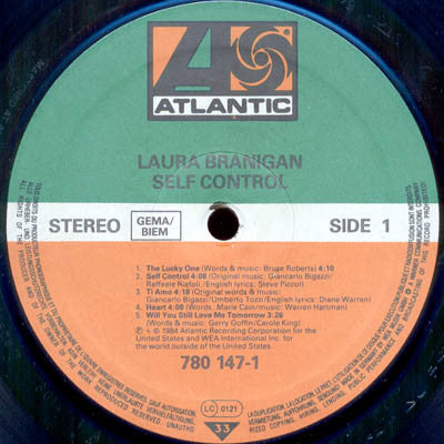 Laura Branigan : Self Control (LP, Album, Tel)