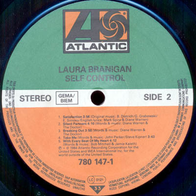 Laura Branigan : Self Control (LP, Album, Tel)