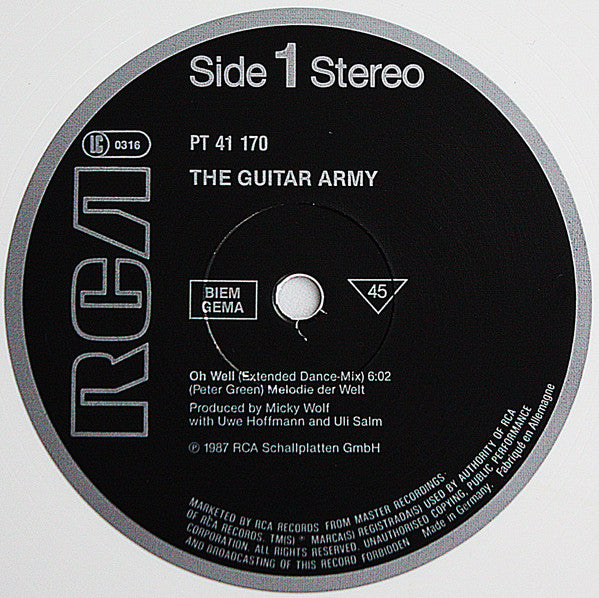 The Guitar Army : Oh Well (12", Maxi, Whi)