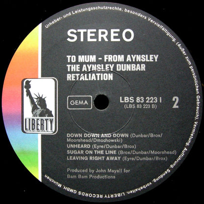 The Aynsley Dunbar Retaliation : To Mum, From Aynsley And The Boys (LP, Album)