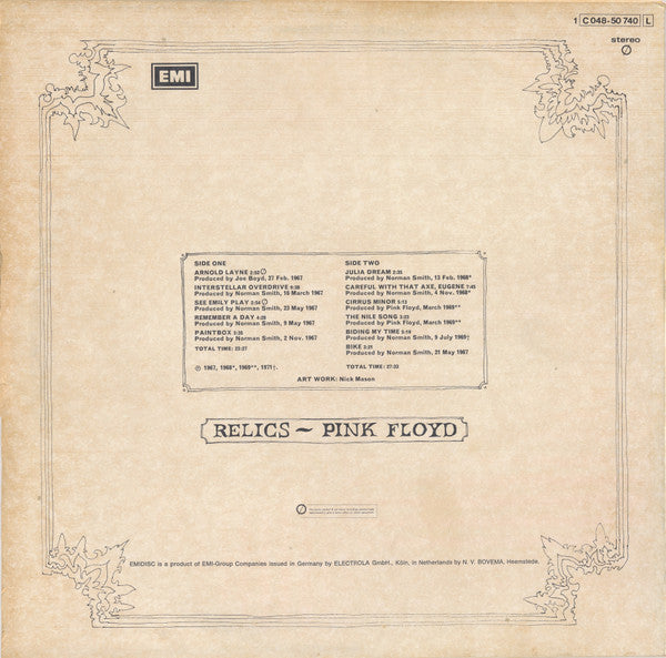 Pink Floyd : Relics (LP, Comp)