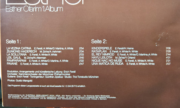 Esther Ofarim : Esther (LP, Album)