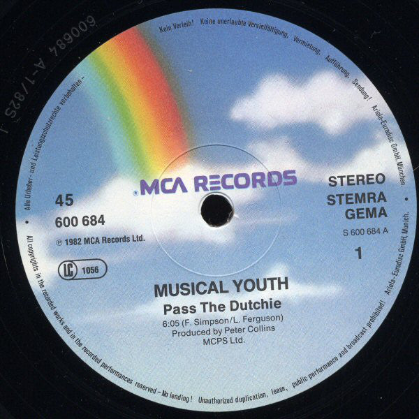 Musical Youth : Pass The Dutchie (12", Single)