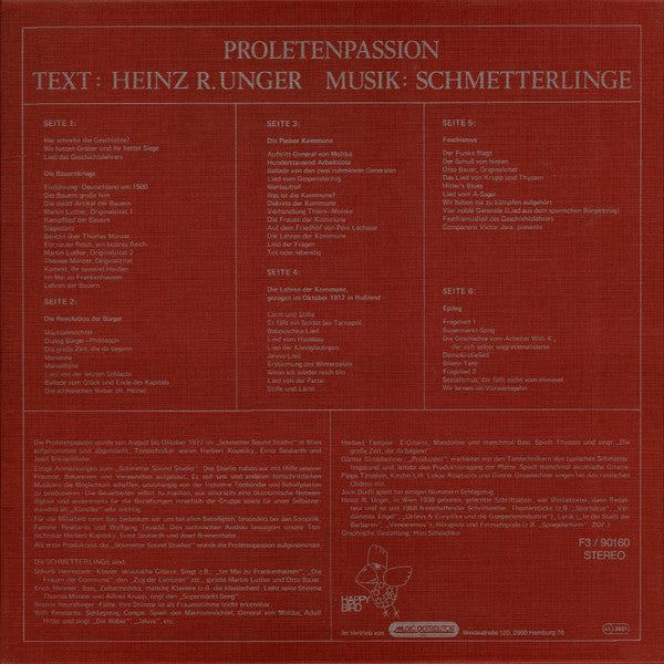Schmetterlinge : Proletenpassion (Box + 3xLP, Album, Red)